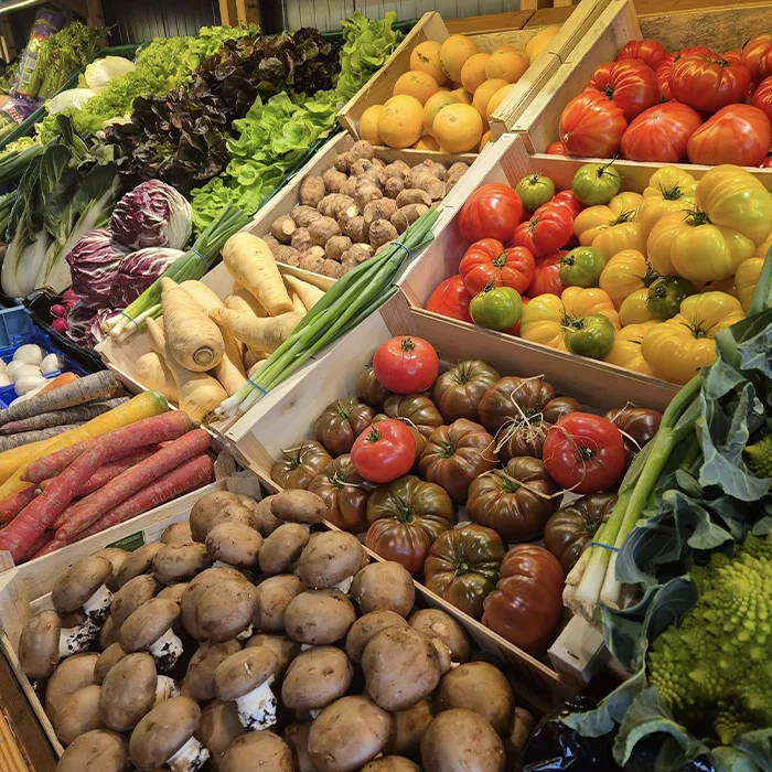 Etal de fruits et légumes